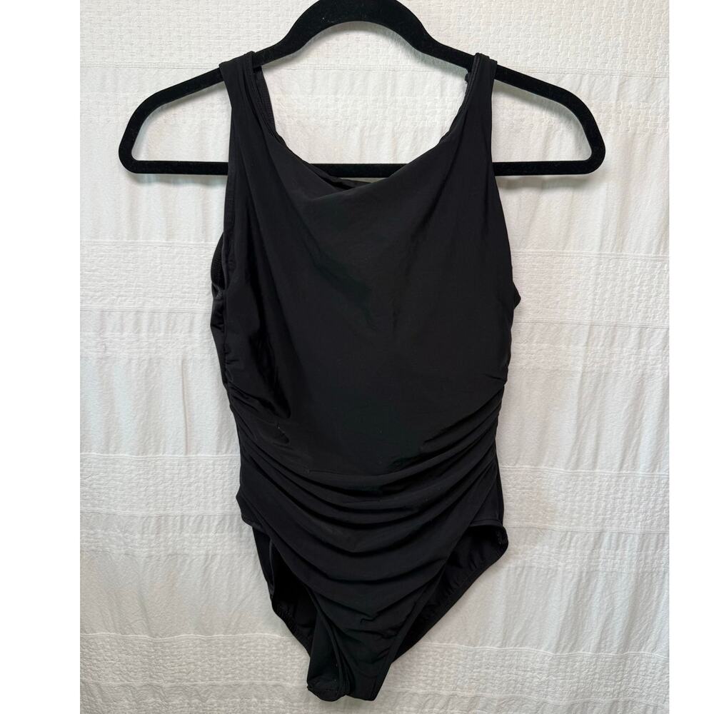 Miraclesuit Black One-Piece Swimsuit with Ruched Front